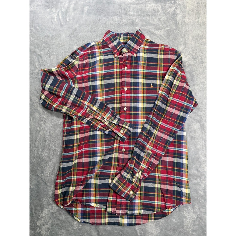 Ralph Lauren Shirt Mens Medium Multicolor Plaid Classic Fit Casual Button Down
